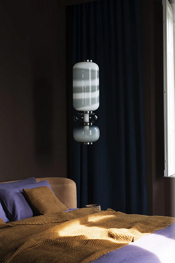Pendant lamp Haiku BAXTER metal with glass shade factory BAXTER from Italy. Foto №7