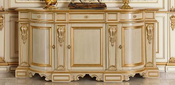 Classic chest of drawers in ivory and gold Modenese Gastone factory MODENESE GASTONE from Italy. Foto №1