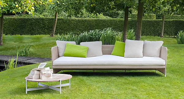Three-Seater Garden Sofa in Fabric Teatime by PAOLA LENTI B56C factory PAOLA LENTI from Italy. Foto №3