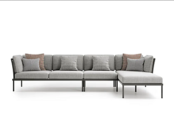 Modular garden sofa with chaise longue in fabric Atmosphera Flash