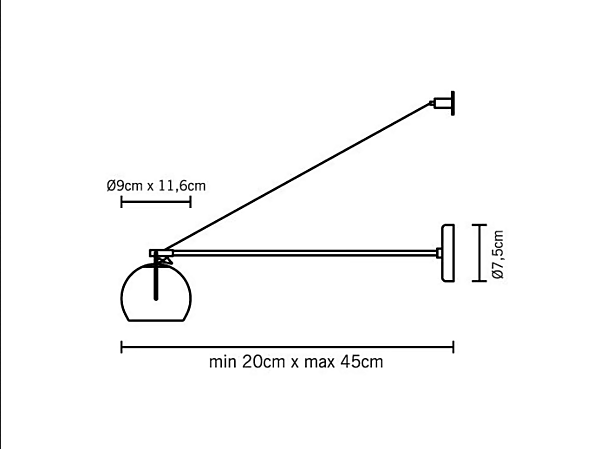 Adjustable Chrome Plated Wall Lamp Fabbian Beluga White factory Fabbian from Italy. Foto №3