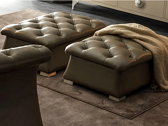 Tufted Leather Pouf Pascal Cortezari 687