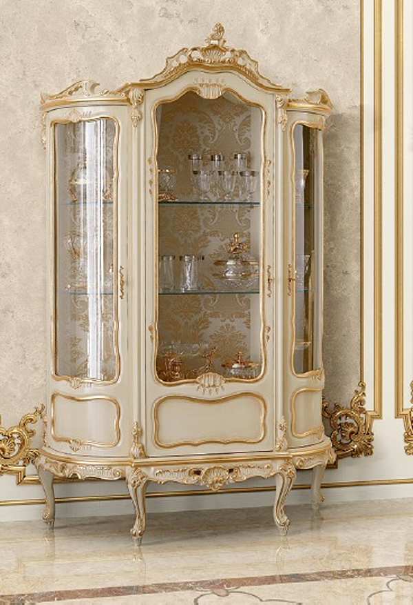 Classic showcase in light finish with Modenese Gastone gilding factory MODENESE GASTONE from Italy. Foto №1