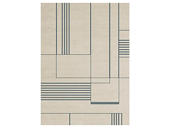 Rectangular Bamboo Silk Rug with Geometric Patterns GIORGETTI Attitude