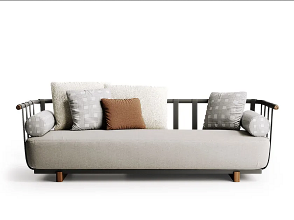 Three-Seater Garden Sofa in Fabric Atmosphera Portofino factory ATMOSPHERA from Italy. Foto №3