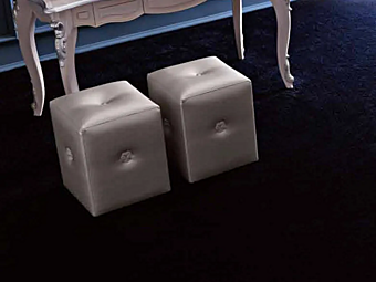 Upholstered pouf Clara by Cortezari factory CORTE ZARI from Italy