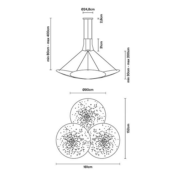 LED pendant lamp metal Lens F46 3x Fabbian factory Fabbian from Italy. Foto №5