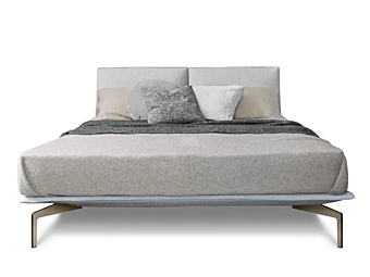 Double bed with upholstered headboard fabric Saba Avant Apres