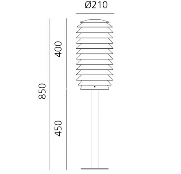 Aluminium Bollard Light Slicing Artemide T250210 factory Artemide from Italy. Foto №8