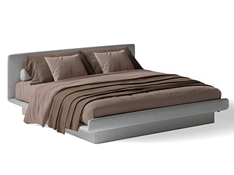 Double bed with upholstered headboard fabric lilac Gallotti&Radice Double bed with upholstered headboard fabric lilac Gallotti&Radice factory Gallotti & Radice from Italy