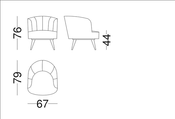 Swivel armchair in leather or fabric VIBIEFFE 1650 Cordi factory VIBIEFFE from Italy. Foto №9