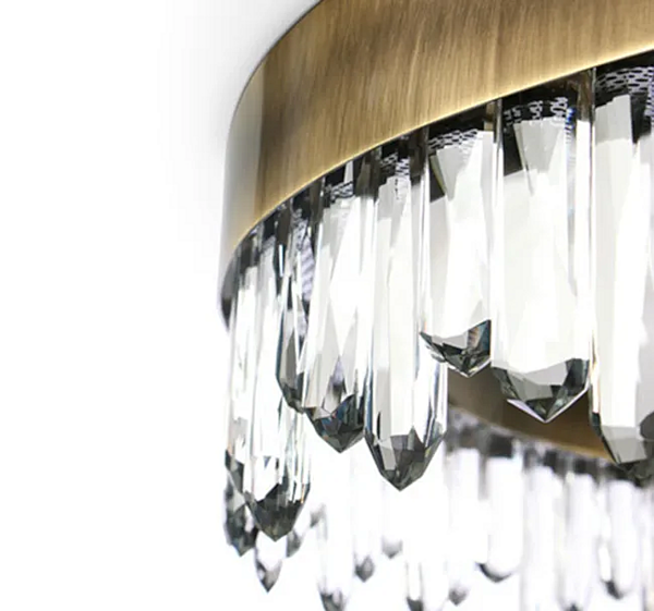 Brass ceiling lamp with crystals BRABBU Naicca factory BRABBU from Italy. Foto №2