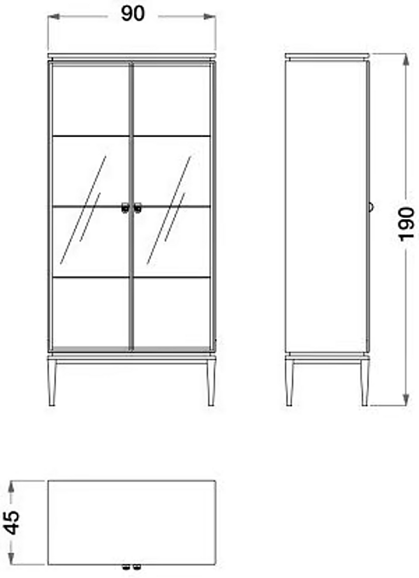 Walnut and glass display cabinet with integrated lighting CPRN HOMOOD Dragonfly D627 factory CPRN HOMOOD from Italy. Foto №4