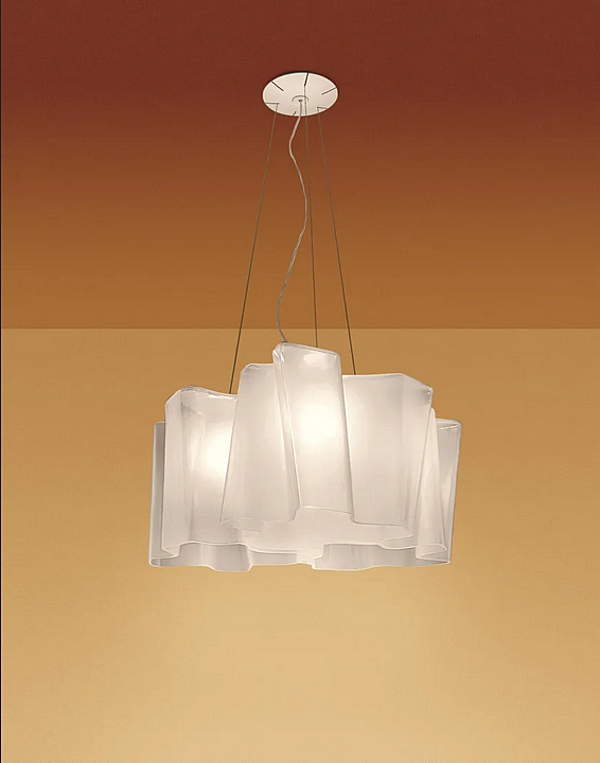 Blown glass pendant lamp Logico 3x120 Artemide 0454010A, 0454020A, 0698020A factory Artemide from Italy. Foto №7