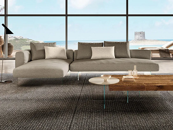 Sectional fabric sofa with sled base LAGO Air Soft 2691 2691 factory LAGO from Italy. Foto №1