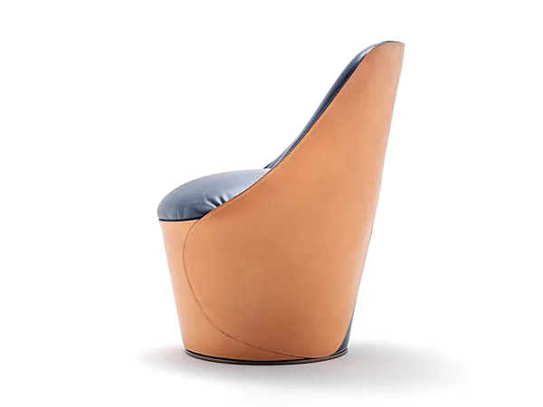 Swivel Easy Chair in Tanned Leather FASEM Electa ELECTA LOUNGE factory FASEM from Italy. Foto №6