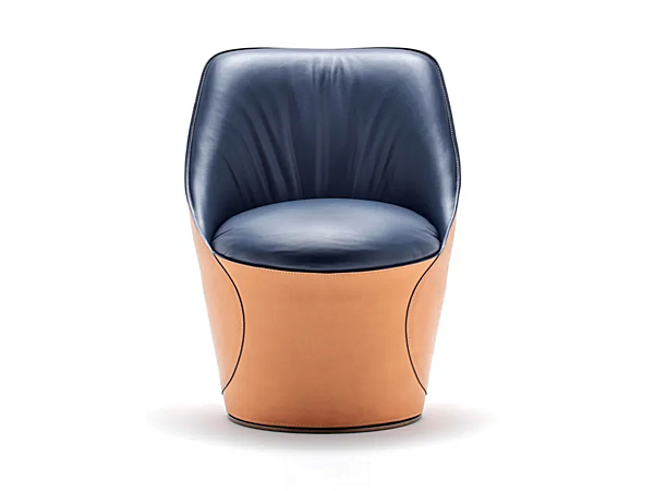 Swivel Easy Chair in Tanned Leather FASEM Electa ELECTA LOUNGE factory FASEM from Italy. Foto №4