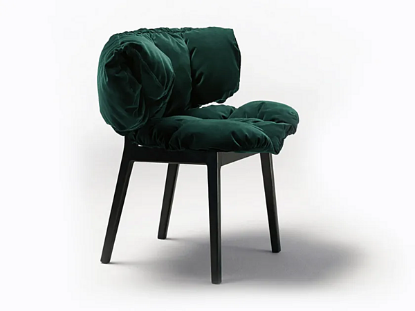 Upholstered Easy Chair Blue Velvet Edra BLV010 factory EDRA from Italy. Foto №1