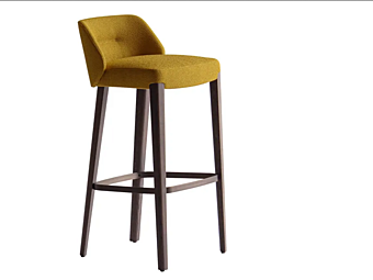 High fabric stool with backrest and footrest Potocco Concha 905 A 905/A factory POTOCCO from Italy