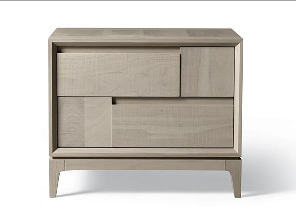 Rectangular walnut bedside table with drawers DALE Trama e Ordito M 620 factory DALE from Italy. Foto №1