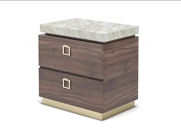 Wood veneer bedside table Chicago FORMITALIA factory FORMITALIA from Italy. Foto №2
