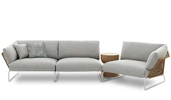 Two-Seater Garden Sofa with Removable Fabric Cover Saba New York Soleil factory SABA from Italy. Foto №2