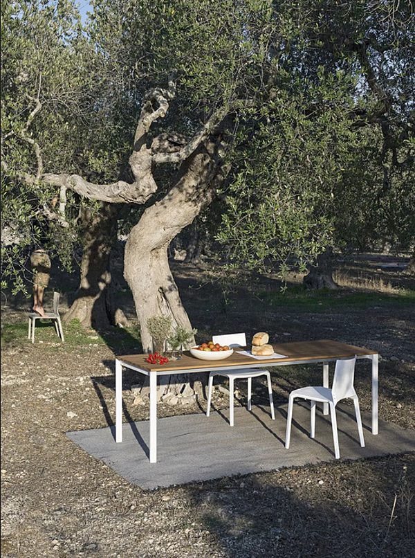 Rectangular Teak Garden Table Be Easy Slatted Kristalia factory Kristalia from Italy. Foto №6