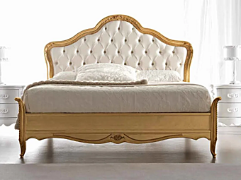 Double bed with upholstered headboard Gemma Cortezari factory CORTE ZARI from Italy