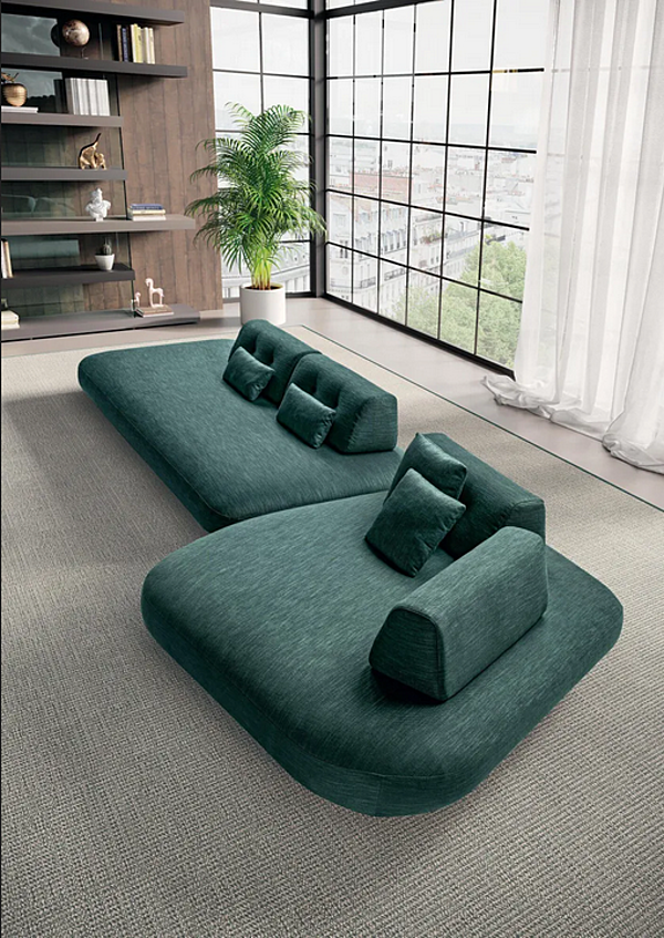 Corner fabric sofa sand LAGO 1153 factory LAGO from Italy. Foto №2