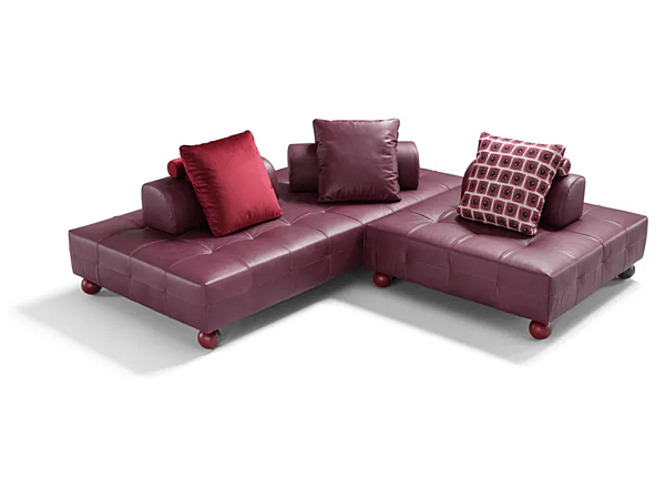 Corner sectional tufted leather sofa Egoitaliano L Ego factory Egoitaliano from Italy. Foto №3