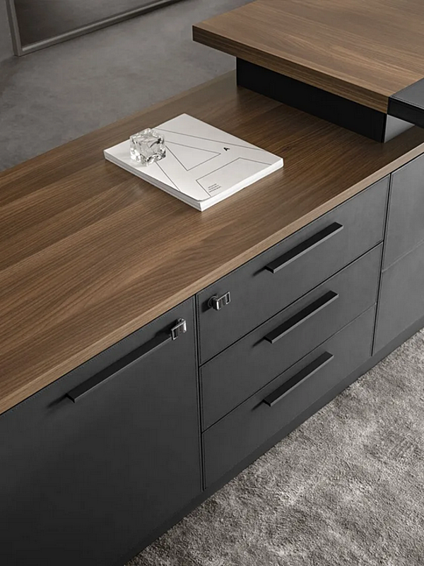 L-shaped wooden executive desk INCA I 4 Mariani factory i 4 Mariani from Italy. Foto №8