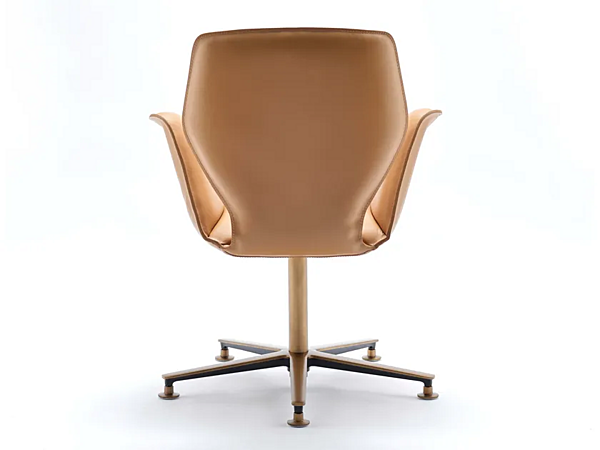 Swivel leather office chair with armrests 5 spoke base FASEM Fosca Big FOSCA BIG ABF factory FASEM from Italy. Foto №12