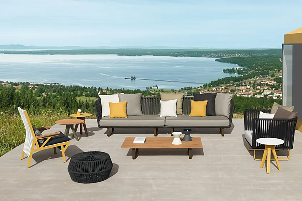 Modular 2-Seater Garden Sofa with Fabric Upholstery KETTAL Bitta factory KETTAL from Italy. Foto №9