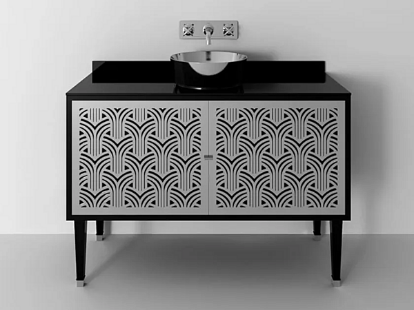 Floor standing wooden vanity unit with doors Park Avenue Cora 2A PKRCORA2AANT factory Park Avenue from Italy. Foto №1