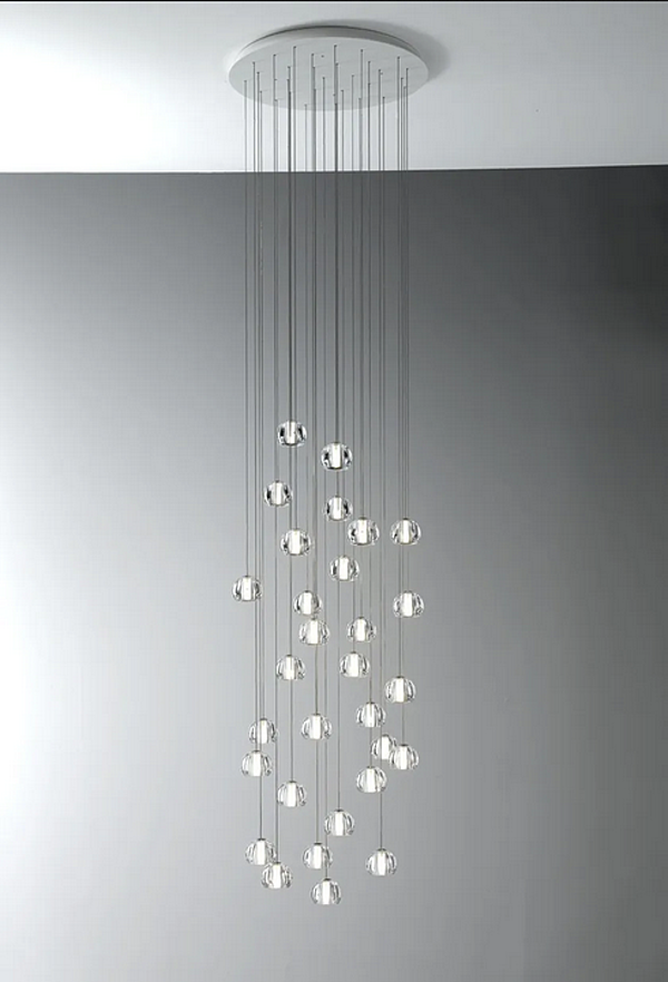 Crystal Pendant Lamp Multispot Beluga Fabbian factory Fabbian from Italy. Foto №6