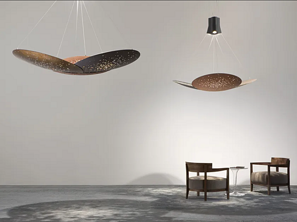LED pendant lamp metal Lens F46 3x Fabbian factory Fabbian from Italy. Foto №3