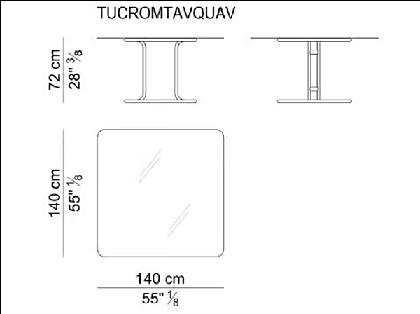 Square glass and steel table Tucroma i 4 Mariani factory i 4 Mariani from Italy. Foto №5
