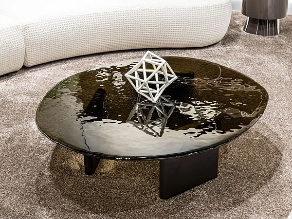 Low round coffee table in cast glass MisuraEmme Stowe factory MisuraEmme from Italy. Foto №3