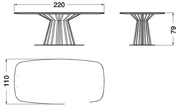 Rectangular Walnut and Wood Veneer Table Dragonfly CPRN HOMOOD D616 factory CPRN HOMOOD from Italy. Foto №4