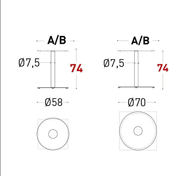 Steel table base big light VARASCHIN factory VARASCHIN from Italy. Foto №4