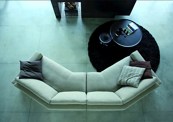 Sectional sofa fabric or leather VIBIEFFE 810 Fly factory VIBIEFFE from Italy. Foto №4