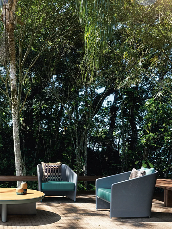 Upholstered fabric garden armchair with armrests KETTAL Bitta Lounge #7020045001 factory KETTAL from Italy. Foto №4