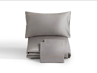 Satin bed sheet with embroidered monogram GIORGETTI
