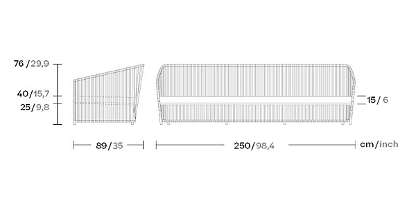 Three-Seater Upholstered Fabric Garden Sofa KETTAL Bitta Lounge factory KETTAL from Italy. Foto №6