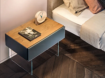 Bedside table with drawer in wood LAGO 36E8 0764 Bedside table with drawer in wood LAGO 36E8 0764 factory LAGO from Italy