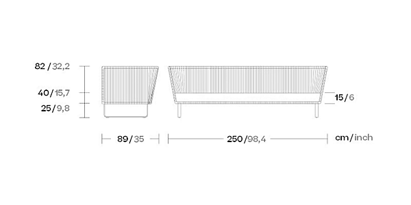 Garden sofa with upholstered back KETTAL Bitta factory KETTAL from Italy. Foto №9