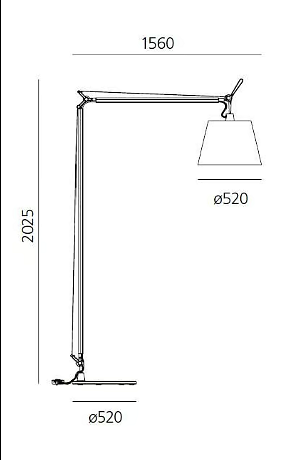 LED floor lamp with swing arm Artemide Tolomeo Maxi 0510010A factory Artemide from Italy. Foto №5