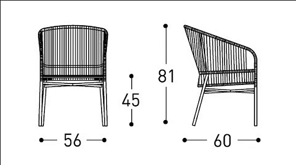 Aluminium chair with armrests powder coated VARASCHIN Cricket 2989, 2989L factory VARASCHIN from Italy. Foto №10