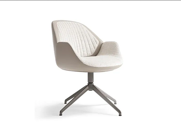 Easy chair with leather and fabric upholstery GIORGETTI Calathea factory GIORGETTI from Italy. Foto №2