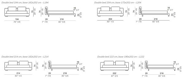 Leather double bed with upholstered headboard Mussi Nirvana factory MUSSI from Italy. Foto №6